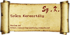 Szűcs Keresztély névjegykártya